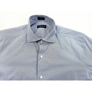 Peter Millar Collection Size Small Mens White Blue Orange Circles Spread Collar